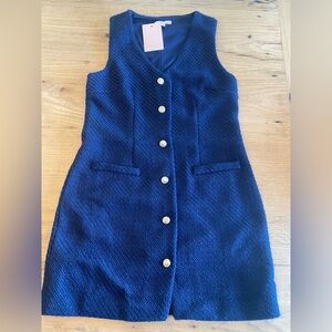 Bebop Elegant Navy Blue Vest Sleeveless Dress Women’s Large NWT